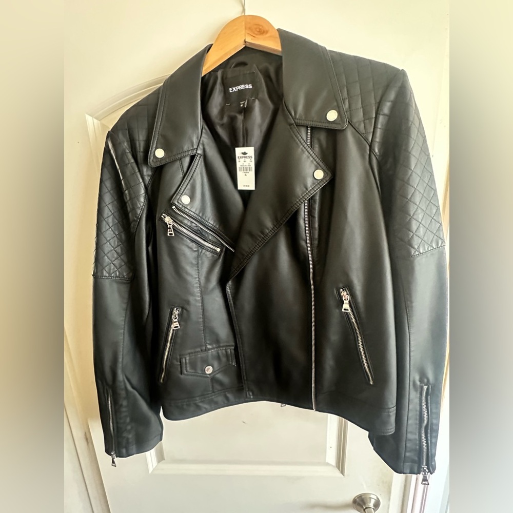 Black Express leather jacket